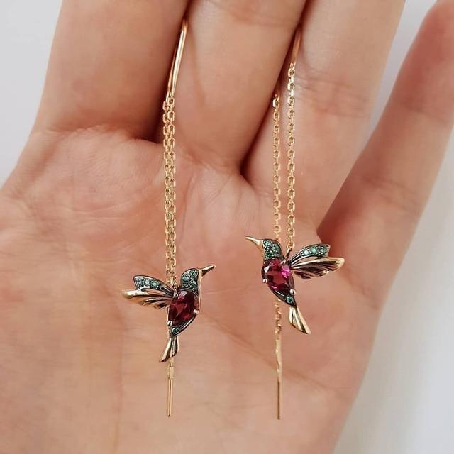 HUMMINGBIRD SPARKLE ENAMEL EARRINGS